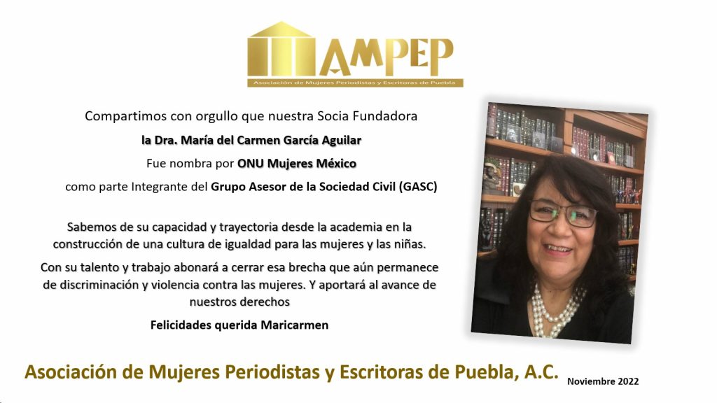 Dra. María del Carmen García Aguilar formará parte del Grupo asesor de ONU Mujeres México